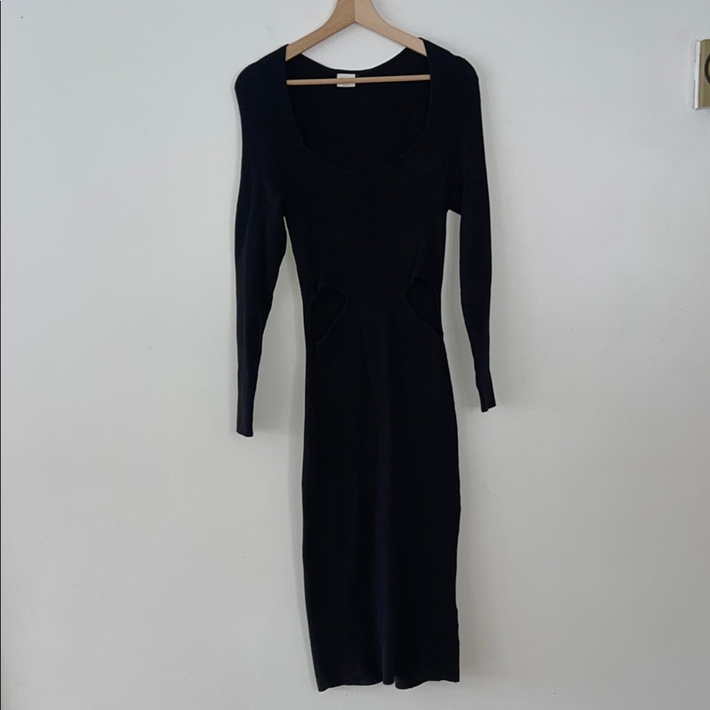 Abercrombie & Fitch Black Ribbed Bodycon Dress - Picture 2 of 5